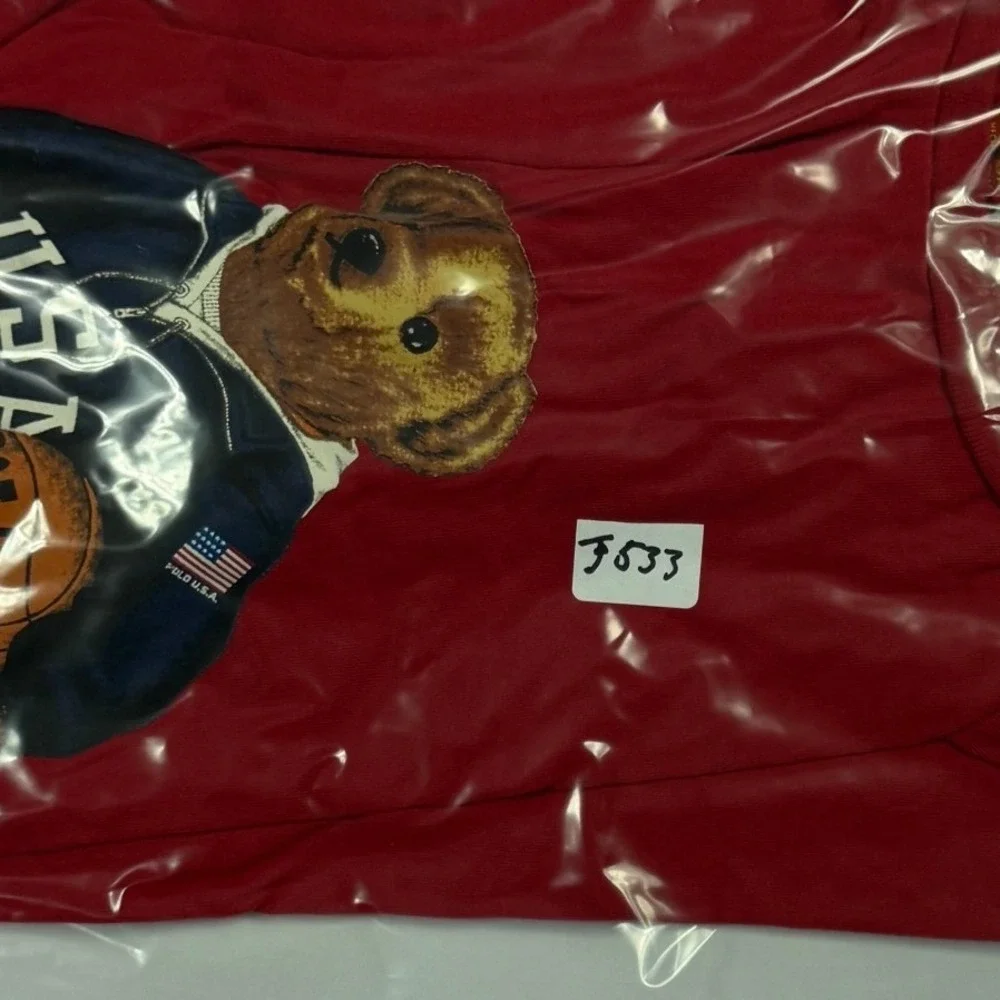 Polo Ralph Lauren Polo Bear USA Basketball Red T-Shirt Womens Large / Mens M